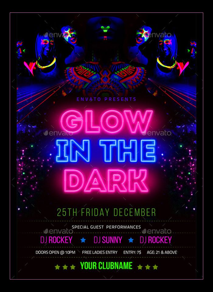 glow in the dark flyer template