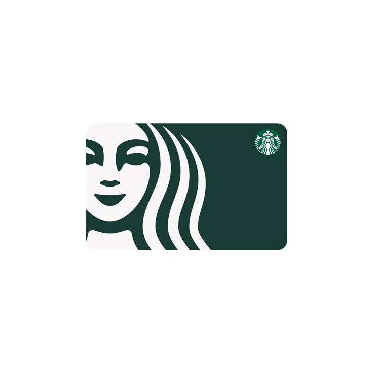 the starbucks logo with a woman's face on it, as well as a starbucks card