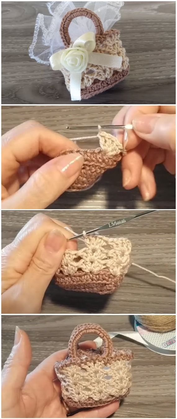 crochet wedding ring holder instructions for beginners to make them look like they are made out of yarn