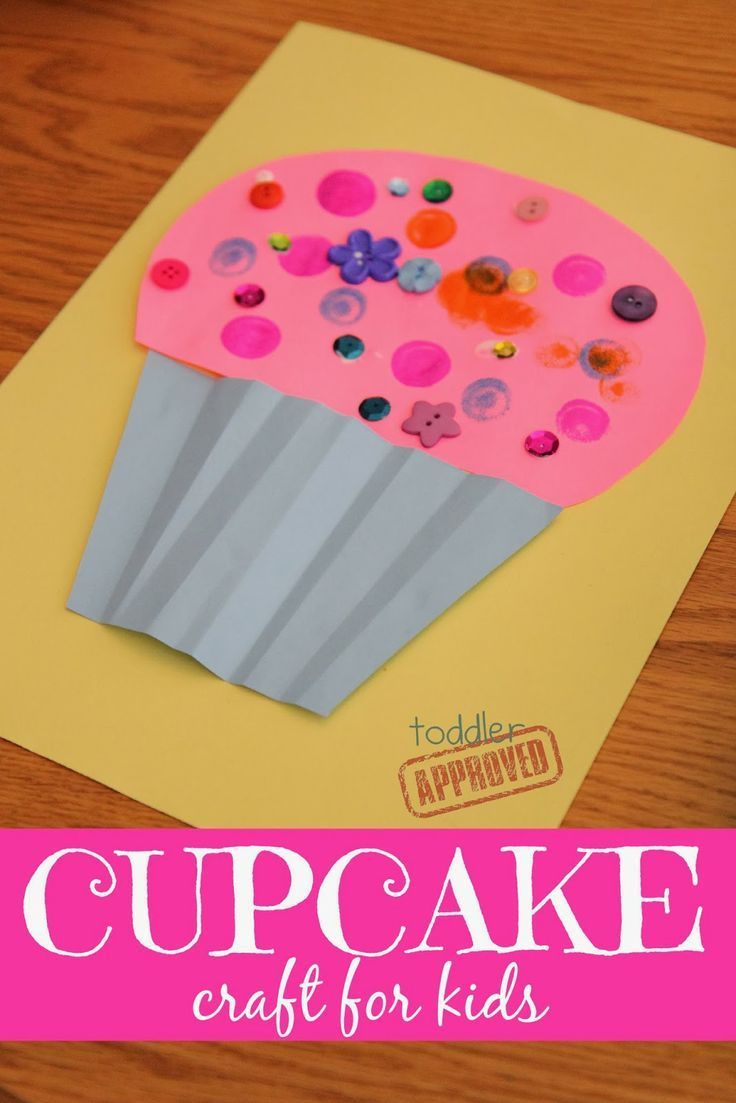 a cupcake craft for kids with buttons on it and the words, cupcake craft for