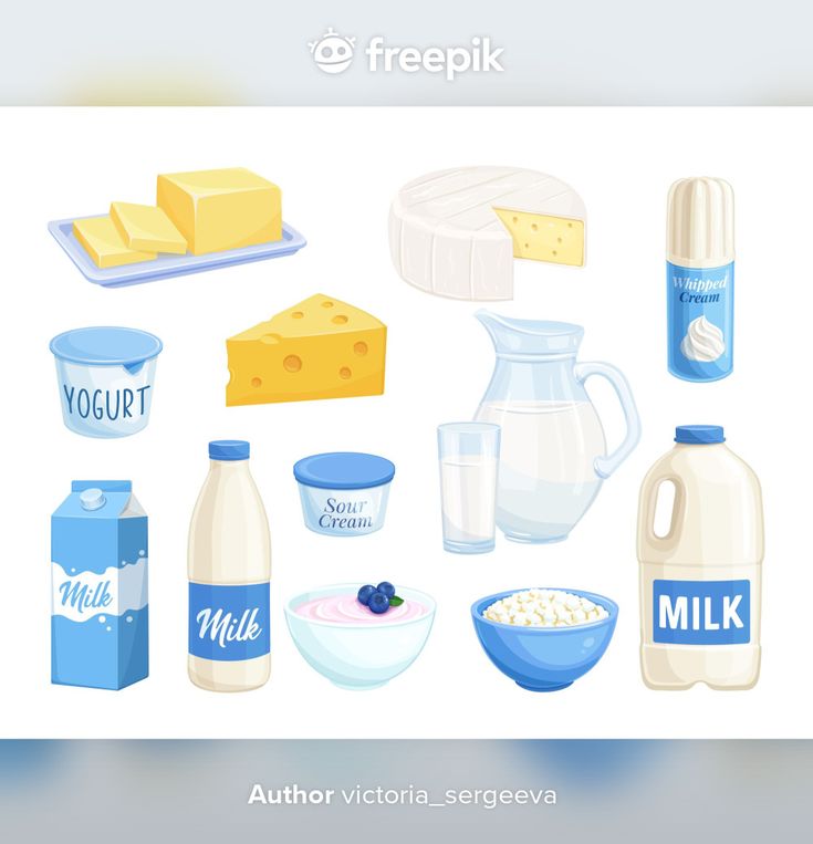 an image of milk and cheeses on a white background