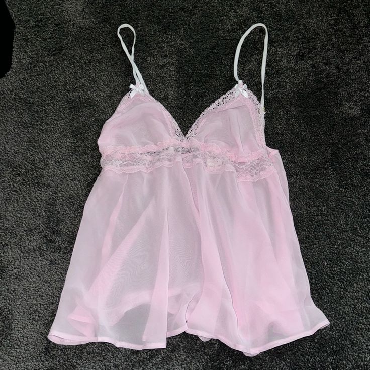 Nwot, Never Worn Or Tried On. Runs Small. Exclusive Collection And This Item Is Discontinued! Bought In Victoria’s Secret Pink Nyc. Sheer Pink Bra For Summer, Summer Sheer Underwire Sleepwear, Lace Trim Cami For Sleepover, Coquette Camisole For Sleepover, Coquette Style Camisole For Sleepovers, Sheer Camisole For Bedtime, Coquette Camisole For Pajama Party, Bikinis Pink, Thrift Ideas