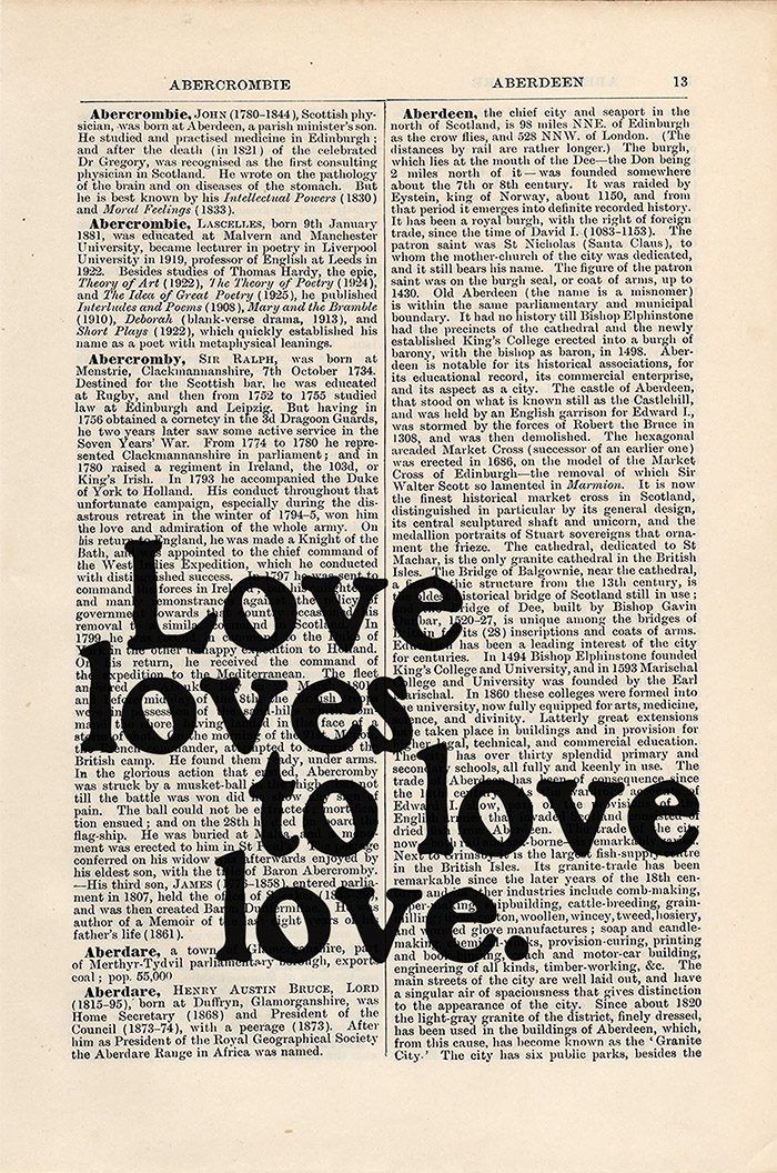 an old book page with the words love loves to love in black ink on it