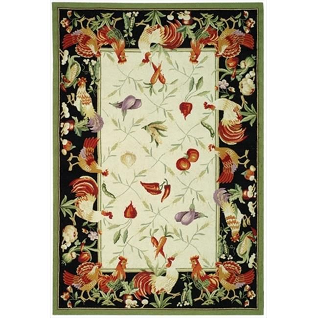 a rug with flowers and birds on it