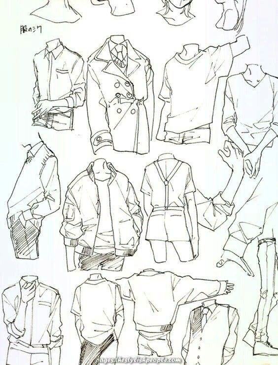 sketches of men's clothing from the early 20th century