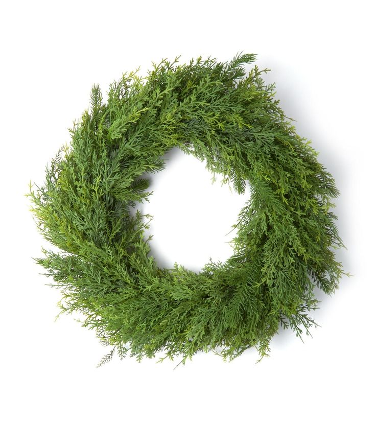 a green wreath on a white background