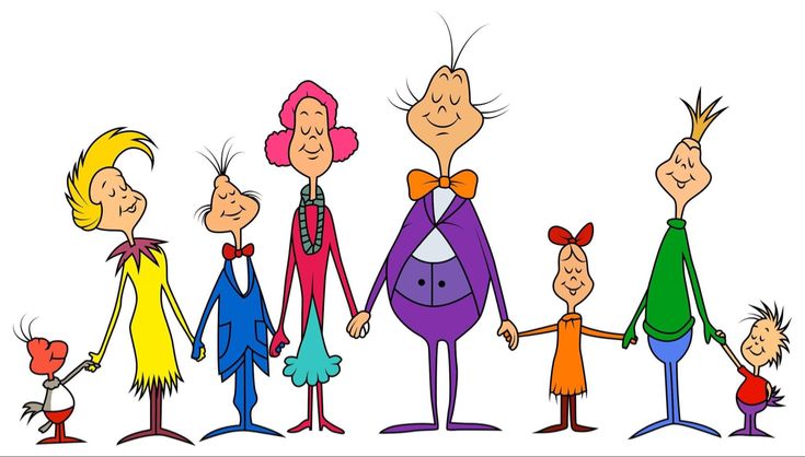 an image of a group of people in the style of dr seuss and his friends