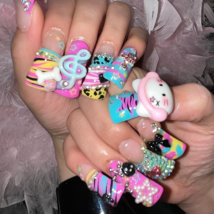 Duck duck♬♪ #sucrextension #sucrepupilion | Instagram Nails Guys, Kawaii Nail Art, Junk Nails, Duck Nails, Cute Simple Nails, Girly Acrylic Nails, Y2k Nails, Glamorous Nails, Really Cute Nails