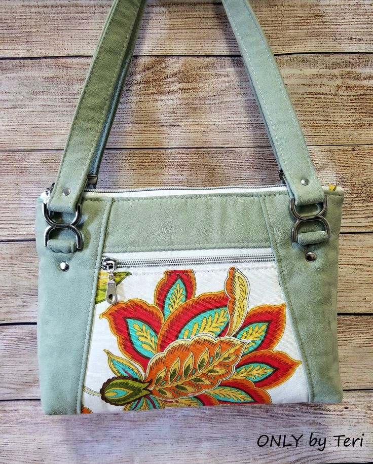 Luxurious Sage Green Ultrasuede Fabric Sunshine Pouch and Duck Cotton Handbag Shoulder Bag Purse Handmade  #SageGreen #FauxSuede #Handbag #LuxuriousFeel #Purse #Stylish #ShoulderBag #Unique #DuckCotton #FeelsLikeSuede Green Canvas Satchel With Removable Pouch, Green Canvas Satchel With Zipper Closure, Green Fabric Shoulder Bag, Handmade Purses And Handbags, Handmade Fabric Purses, Improv Quilts, Purse Making, Landscape Art Quilts, Chic Purses