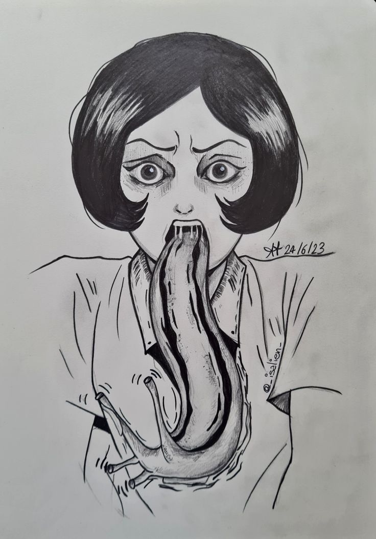 a drawing of a woman covering her mouth with a snake in her hand and the word's name on it