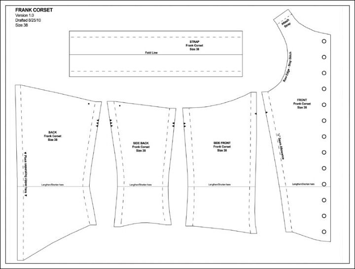 the front and back side of a sewing pattern