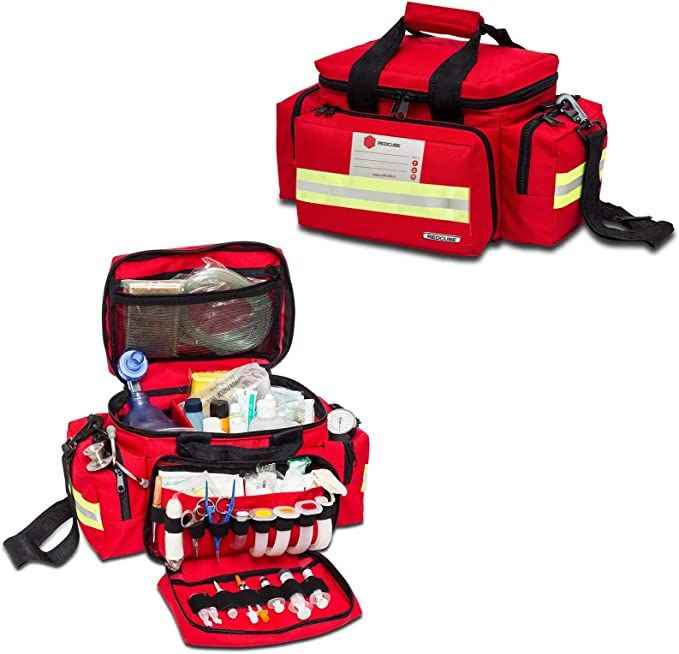 Amazon.com: Redcube Emergency Bag - First Aid Bags Empty - First Responder Bag for Trauma, Professional Multiple Compartment Kit Carrier for Emergency Medical Supplies (Red) : Health & Household Apocalypse Doctor, First Aid Bag, Medical Device Design, Cat Movie, Spy Gear, Shoe Wall, Emergency Bag, Packing Clothes, Medical Bag