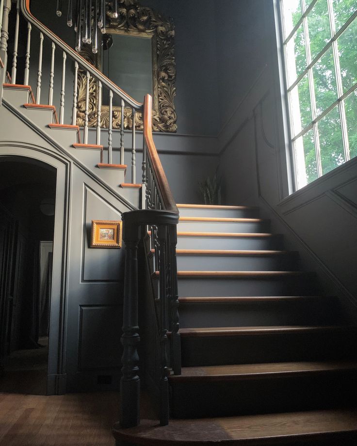 the stairs in this house are made of wood