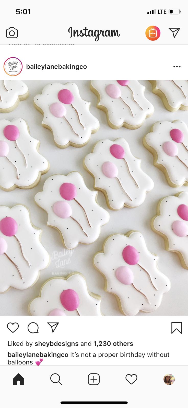 cookies decorated with pink and white icing in the shape of teddy bears on instagram