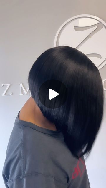 Bobs With Side Part, One Sided Bob For Black Women, Asymmetrical Haircut Black Women, Peak A Boo Bob, Bob Middle Part Black Women, Bob With Swoop For Black Women, Bobs Haircuts For Black Women, Asymmetrical Bob Black Women, Sewin Bob Hairstyles Black Women