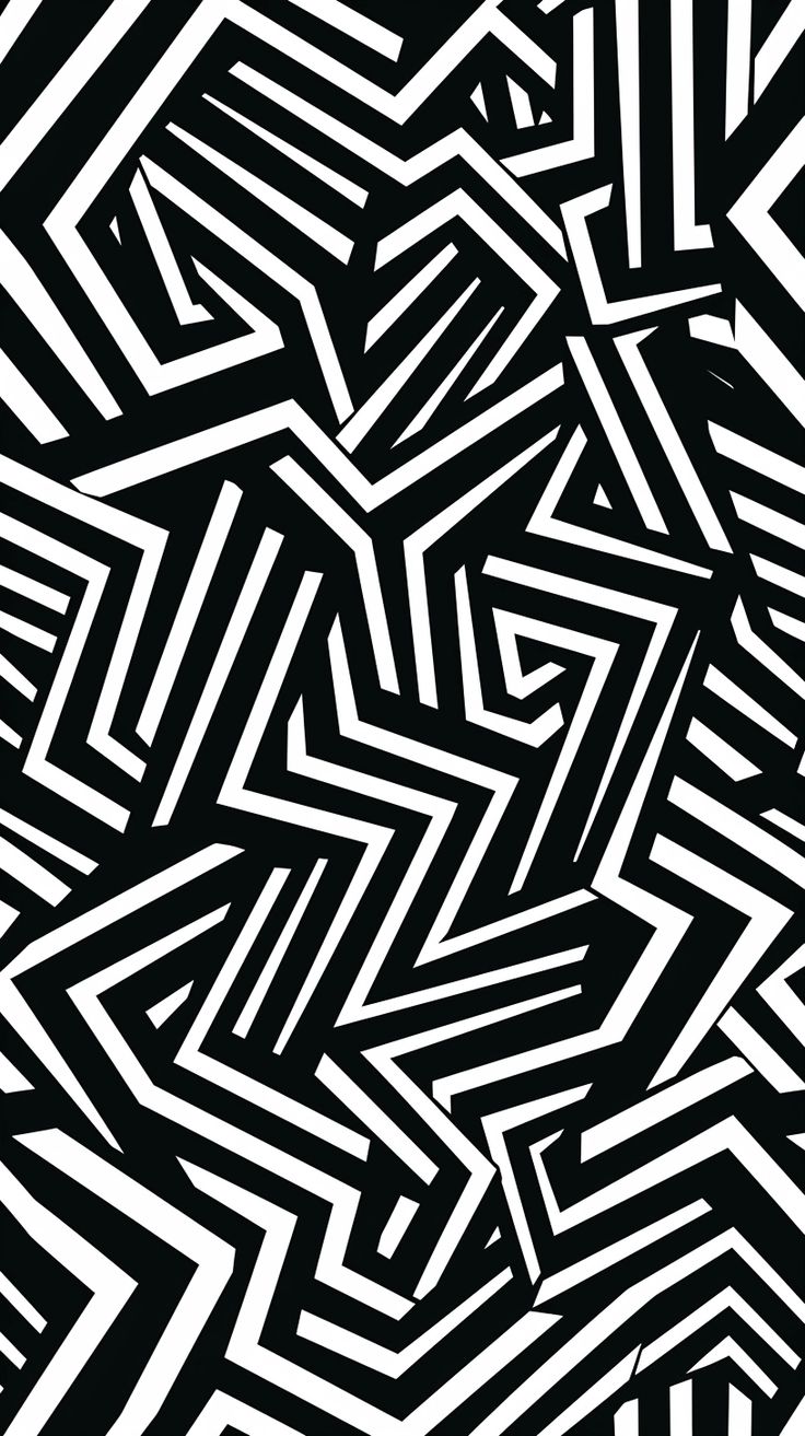 an abstract black and white pattern with diagonal lines in the center, as if it were optical art