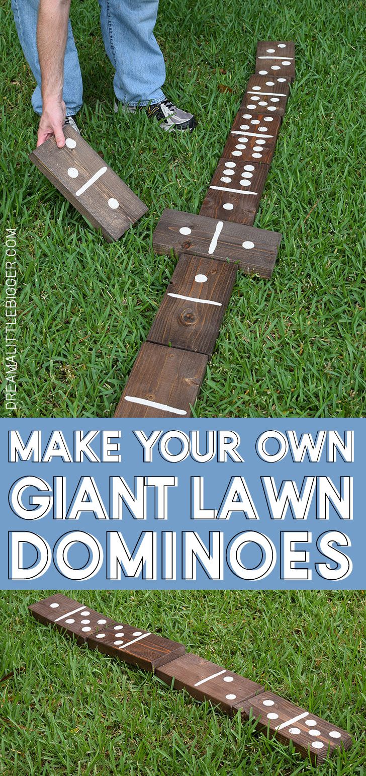 make your own giant lawn dominoes for the yard