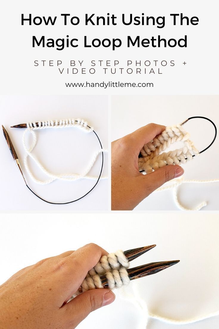 how to knit using the magic loop method - step by step photos and video instructions