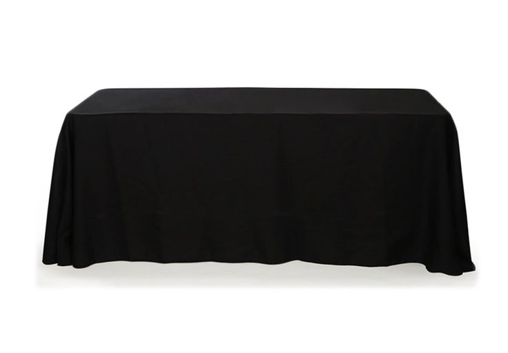 a black tablecloth on a white background