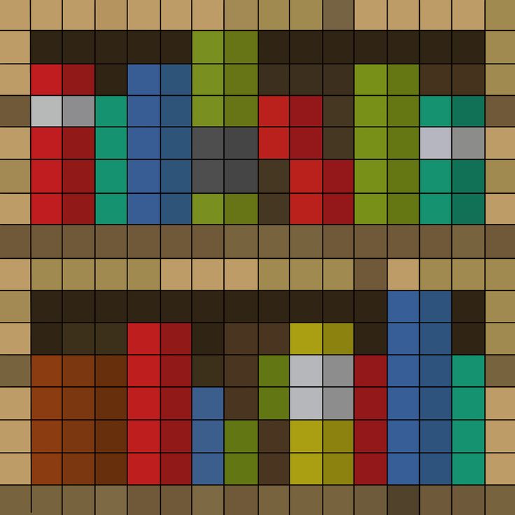 an image of a pixellated pattern with different colors and shapes on it's surface