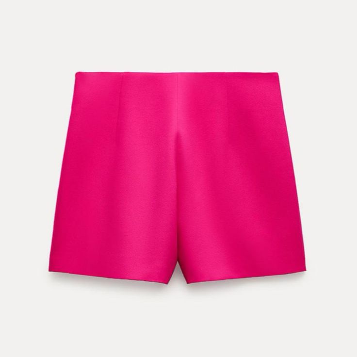 Brand New With Tag - Never Worn Before. In An Amazing, Fun Color! Shorts With A High Waist And Tonal Interior Lining. Side Hidden In-Seam Zip Closure. Chic Pink Shorts, Pink High-waisted Shorts For Party, Chic High-waisted Pink Shorts, Chic Pink Short Bottoms, Chic Pink Short Length Bottoms, Chic Pink Short-length Bottoms, Trendy Pink Zara Shorts, Zara Pink Shorts For Summer, Zara Pink Summer Shorts