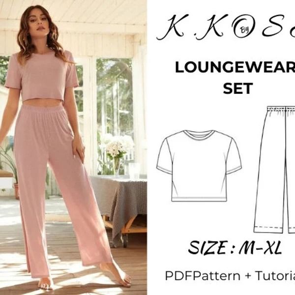 a women's top and pants sewing pattern