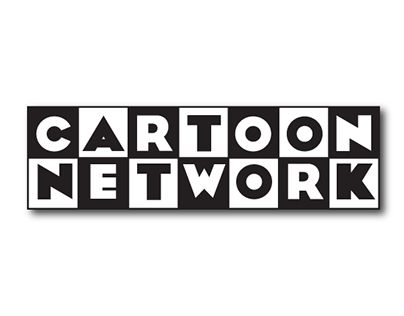 the cartoon network logo is black and white with letters that read cartoon network on it