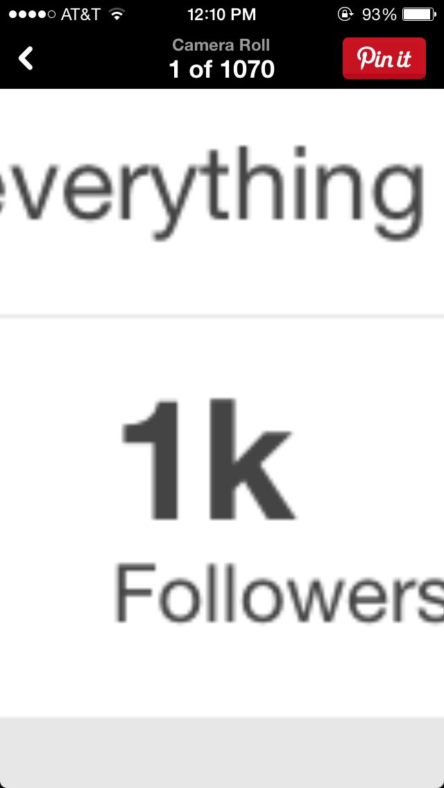 an iphone screen with the text everything 1k followers on it and one button that says everything