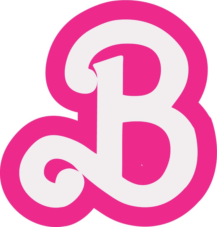 the letter b is shown in pink and white