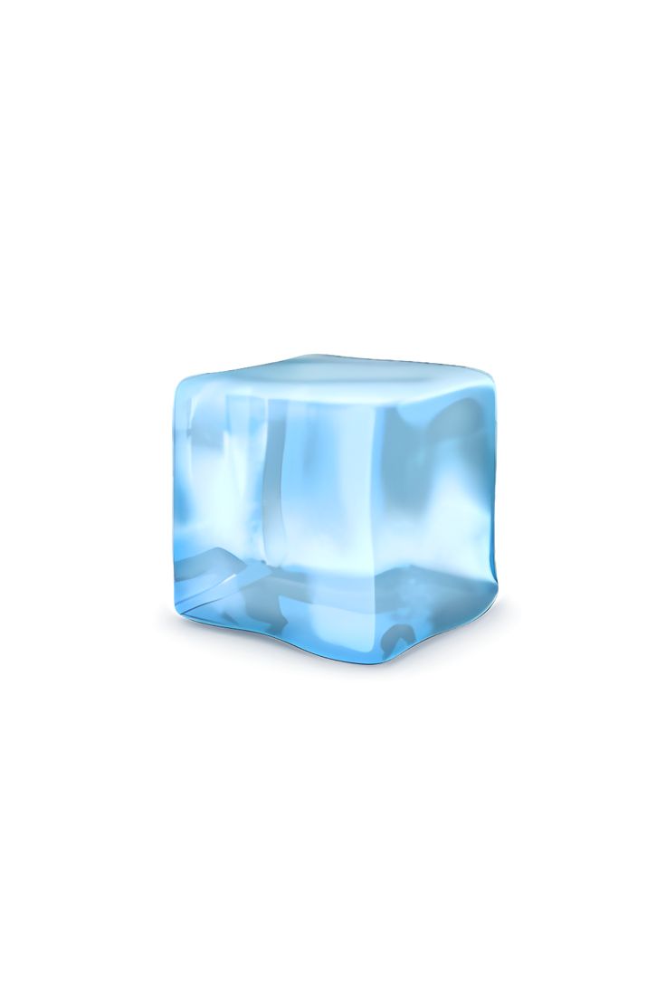 an ice cube is shown on a white background