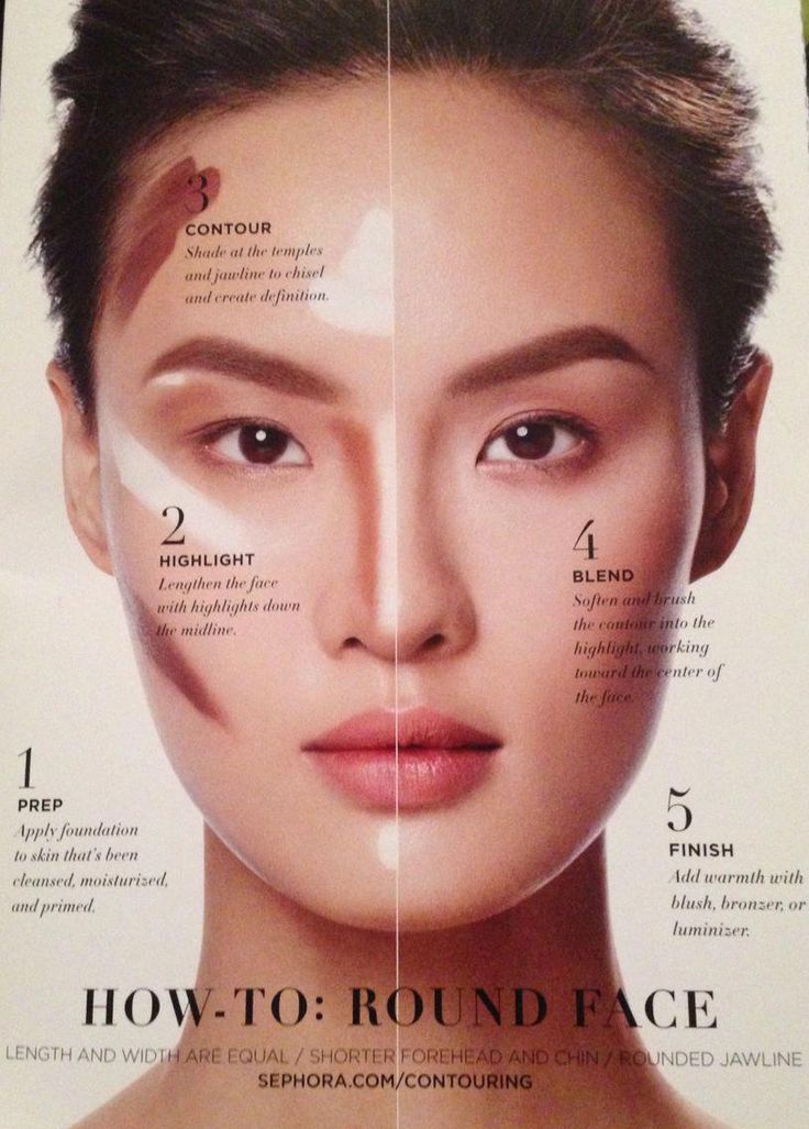 Contour Round Face. How To From Sephora. Eyebrows For Oval Face, Square Face Makeup, Oval Face Makeup, Teknik Makeup, How To Contour Your Face, Makeup Secret, Eyebrow Makeup Tips, Smink Inspiration, Makijaż Smokey Eye