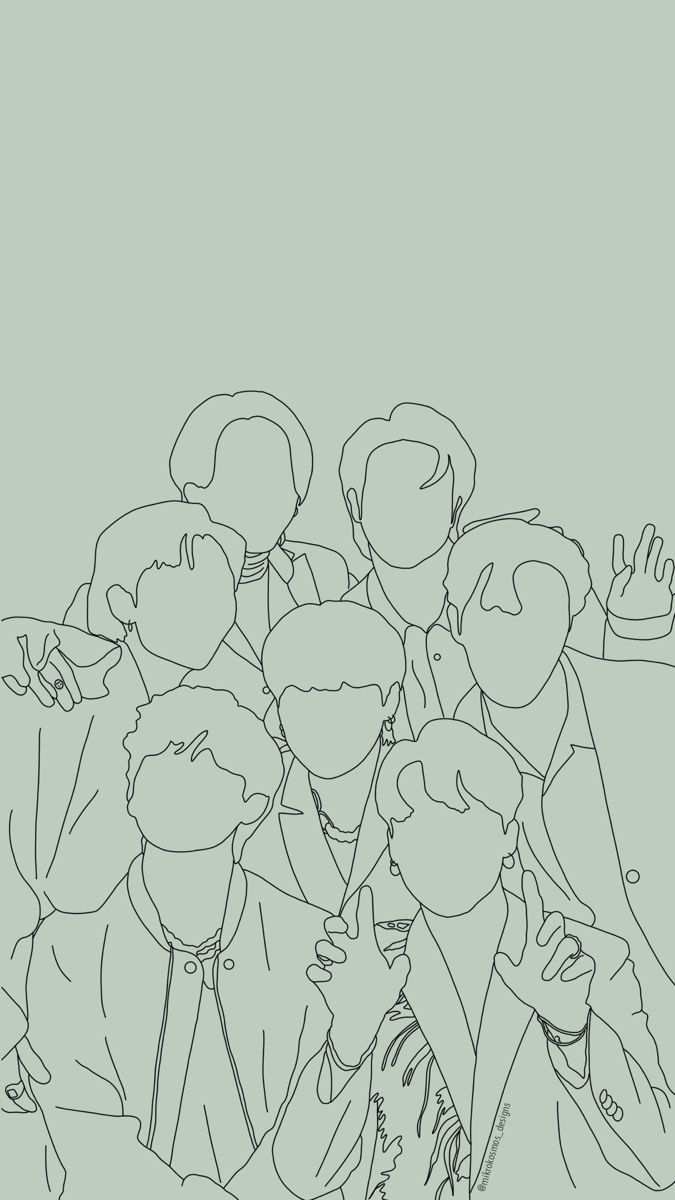 a line drawing of several people in suits and ties, one holding his hand up to the side