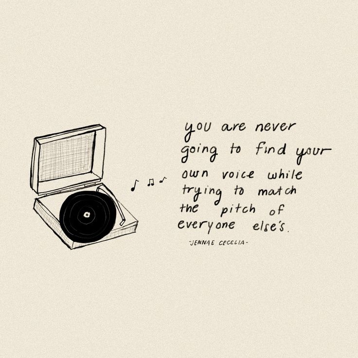 an old record player with the quote you are never going to find your own voice