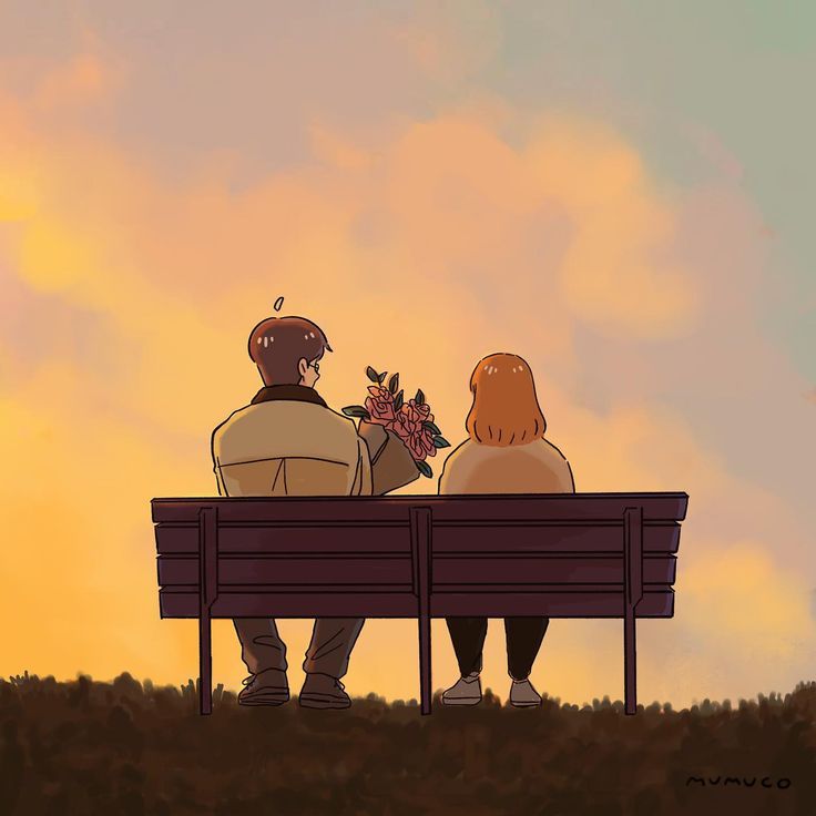 two people sitting on a bench looking at the sky