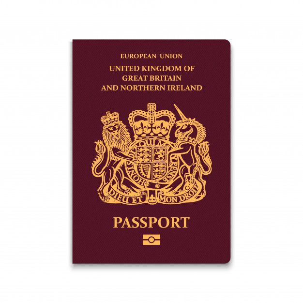 the british passport is shown on a white background