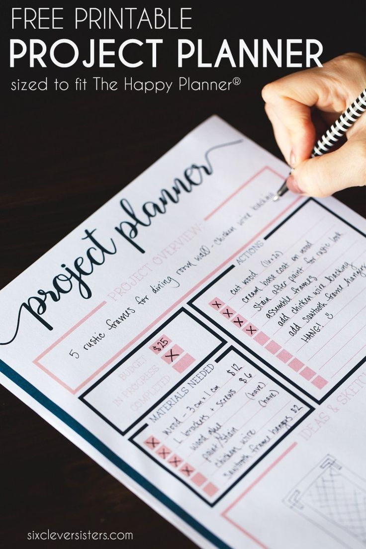 the free printable project planner is perfect for busy planners to help you plan your next project