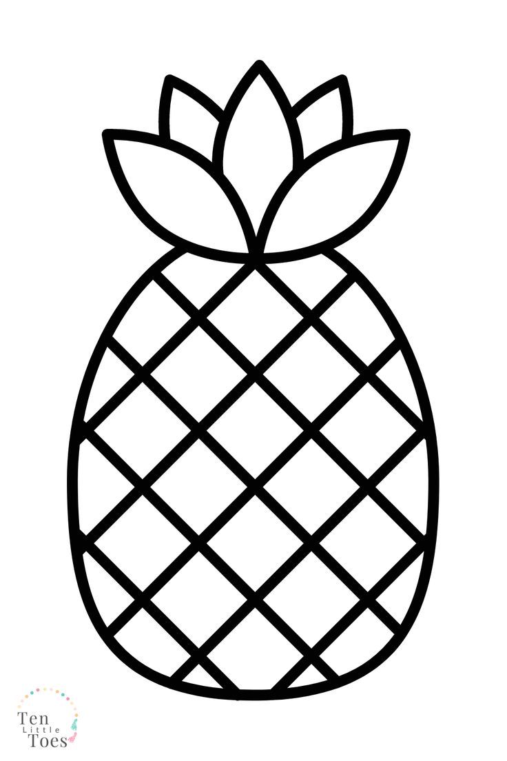 a black and white drawing of a pineapple