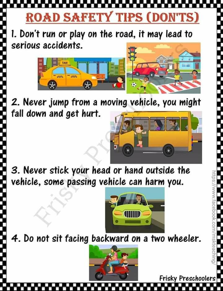 a road safety poster with instructions on how to use the vehicle and what to do