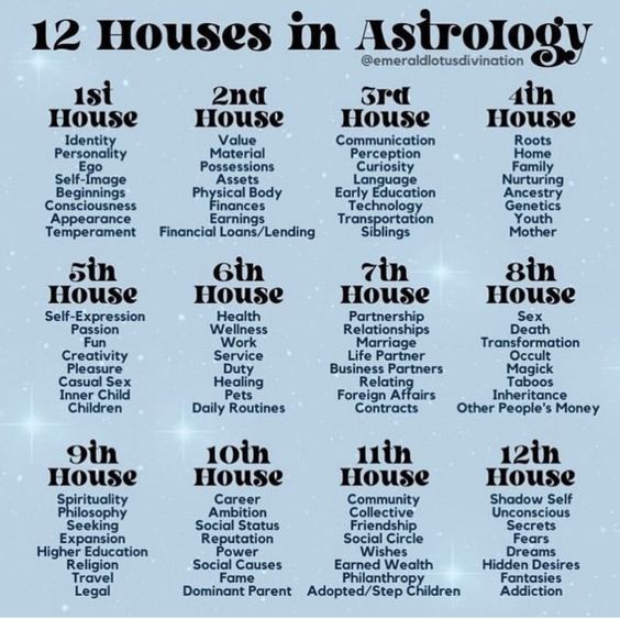 the twelve houses in astrology