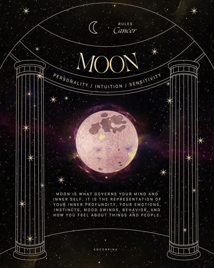 the front cover of a magazine with an image of the moon and stars in the background