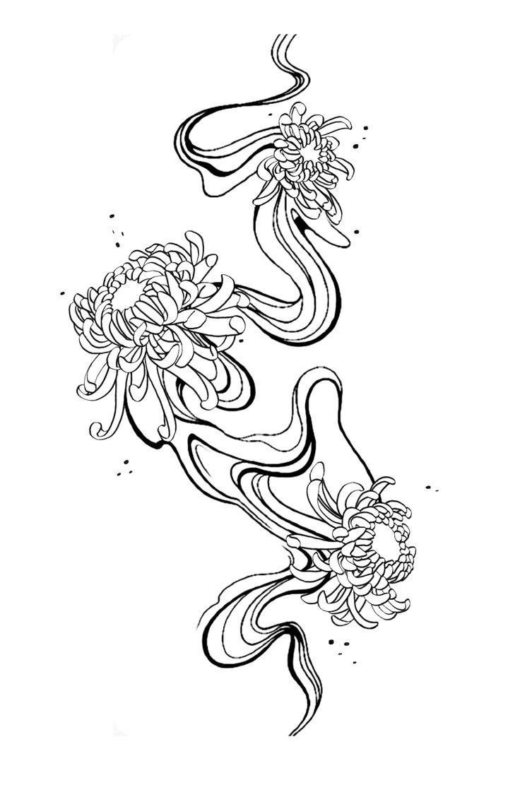 a line drawing of flowers on a white background