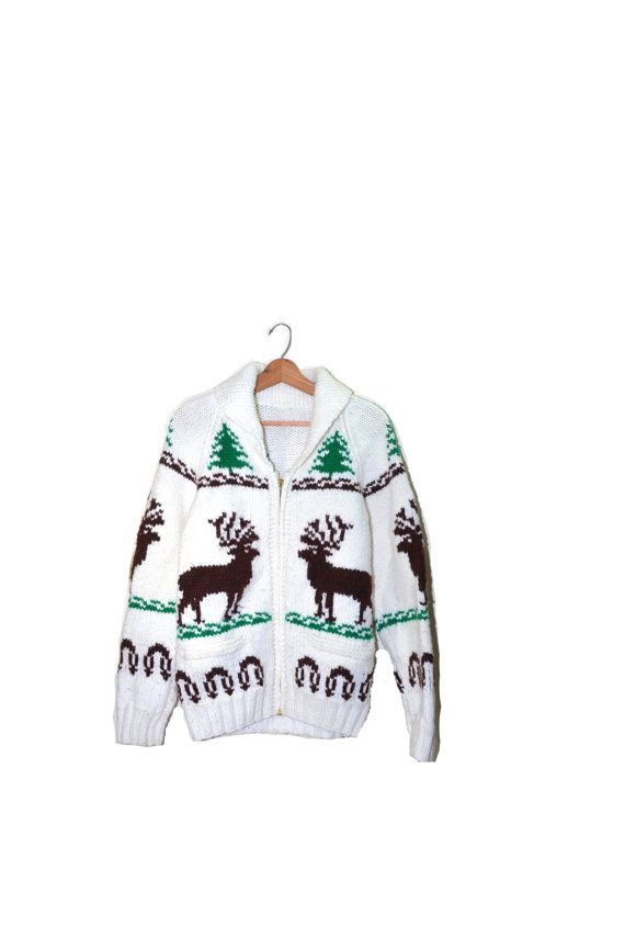 Vintage Cowhichan Reindeer Sweater Hand Knit by founditinatlanta Reindeer Sweater, 70s Fashion, Wool Sweaters, Types Of Fashion Styles, Vintage Men, Reindeer, Hand Knitting, Graphic Sweatshirt, Vintage Outfits