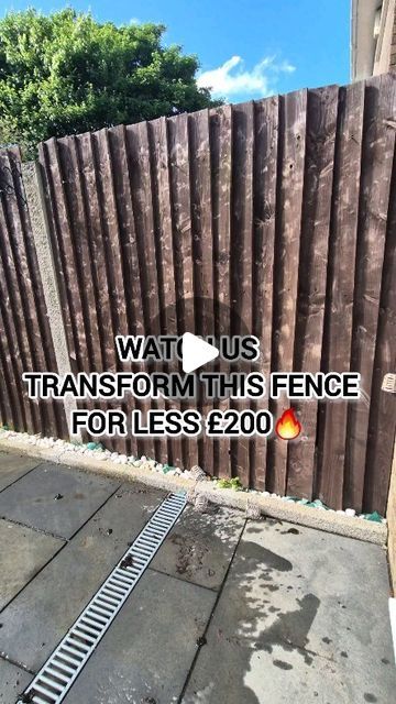 a wooden fence with the words wait us transform this fence for less $ 200