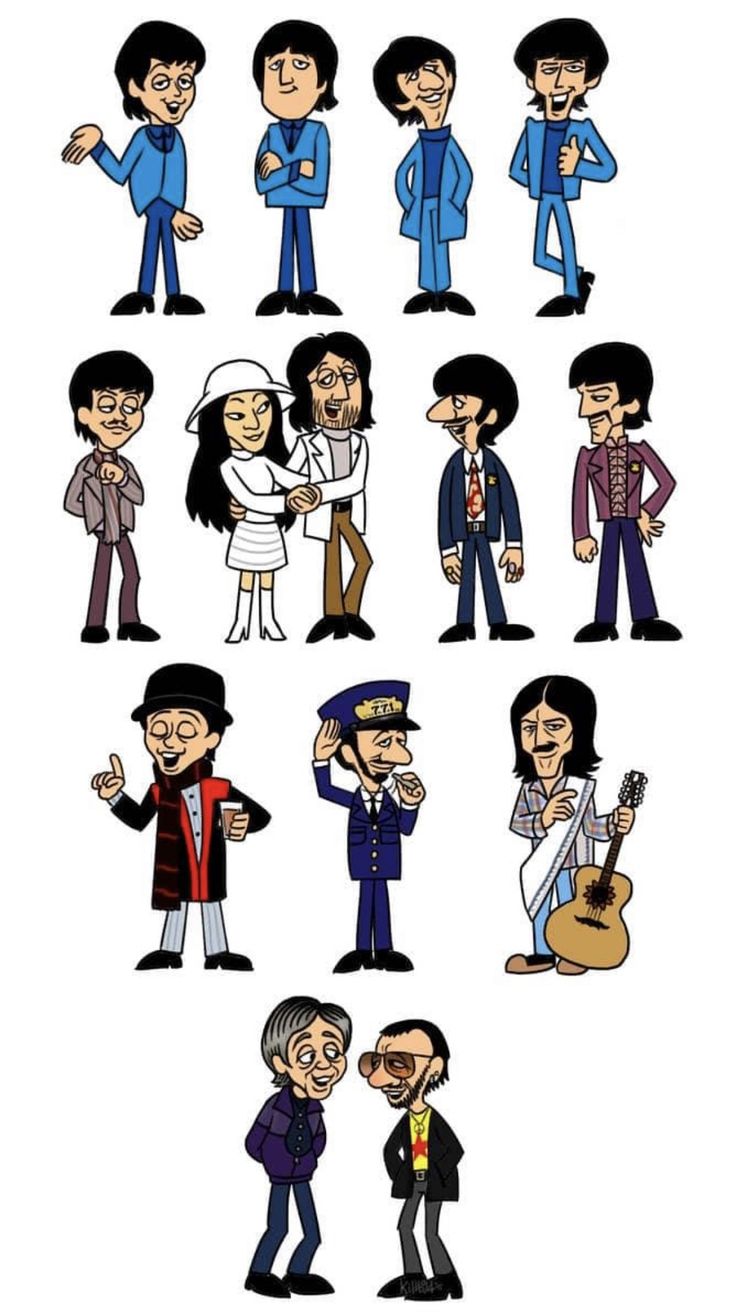 an image of the beatles cartoon characters