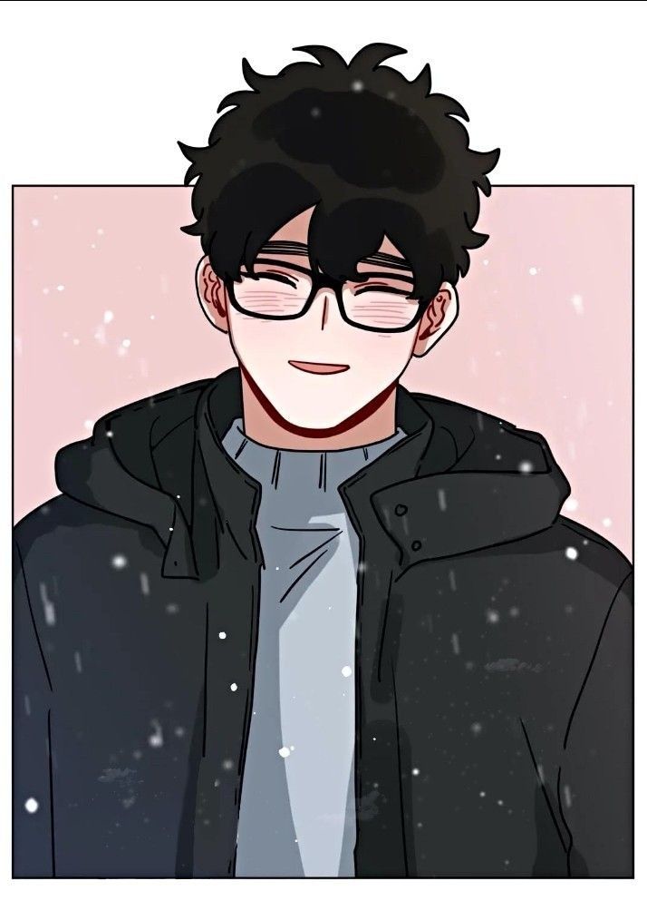 an anime character with glasses and a black jacket