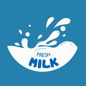 fresh milk splashing out of a white bowl on a blue background with the words'fresh milk '