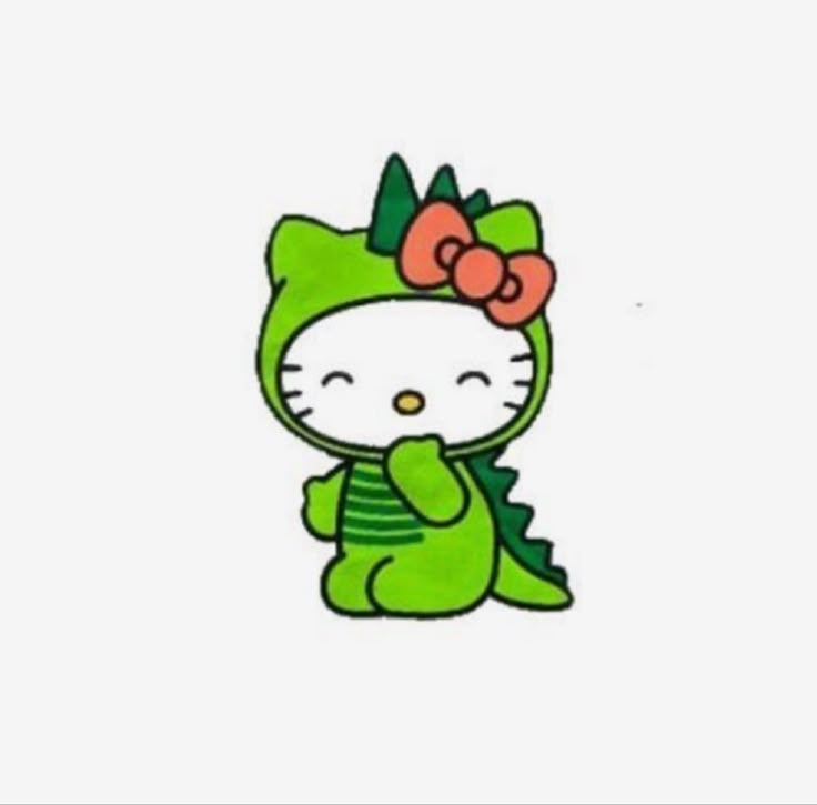 an image of a hello kitty with a bow on it's head and tail