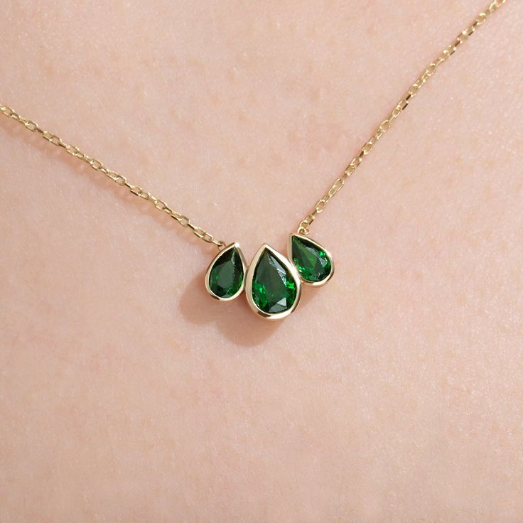 14K Emerald Green Birthstone Jewelry Necklace for Mom - Etsy Emerald Pear-shaped Necklace For Anniversary, 14k Gold Emerald Birthstone Necklace For Anniversary, Yellow Gold Emerald Clavicle Necklace For May Birthstone, Emerald Birthstone Necklace In Yellow Gold As Gift, Emerald Birthstone Necklace In Yellow Gold, Fine Jewelry 14k Gold Emerald Birthstone Necklace, Elegant Green Birthstone Necklace In 14k Gold, 14k Gold Emerald Birthstone Necklace, Emerald Teardrop Pendant Necklace For Anniversary