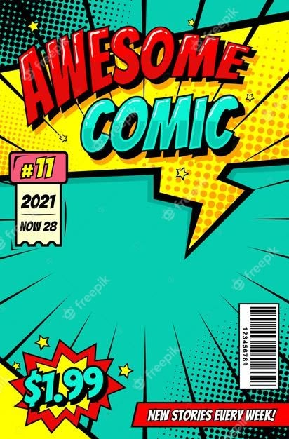 the front cover of an awesome comic book, featuring comics and speech bubbles with stars