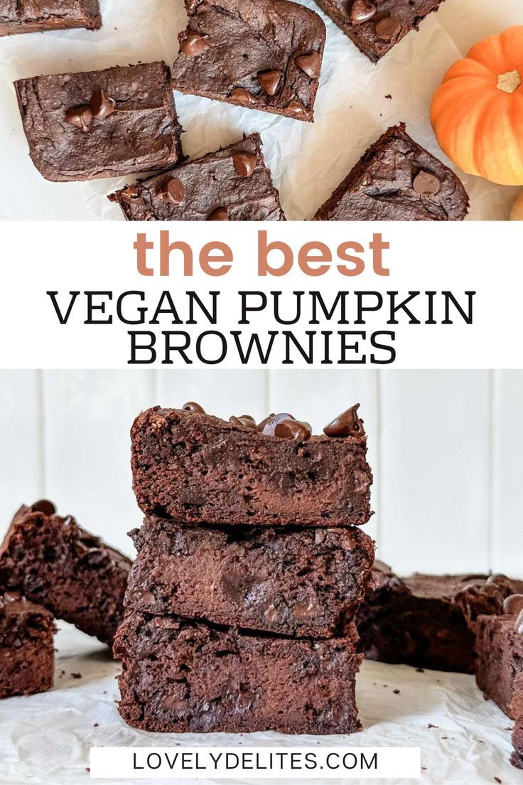 You are going to want to try these homemade pumpkin brownies. These Vegan Pumpkin Brownies are made in one bowl with simple pantry staples like pumpkin purée, cacao powder, almond butter, and coconut sugar. Gluten-free, grain-free, and incredibly fudgy, they’re the perfect treat! These brownies are completely flourless but still has the most amazing texture. Vegan Pumpkin Brownies, Vegan Bakes, Pumpkin Brownies, Cup Of Hot Chocolate, Chocolate Swirl, Vegan Chocolate Chip, Vegan Pumpkin, Pumpkin Chocolate, Brownie Recipes